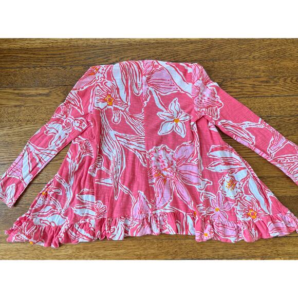 Lilly Pulitzer Girls' Pink Open Front Top Size 6-7 - Picture 4 of 4
